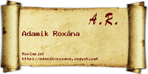 Adamik Roxána névjegykártya